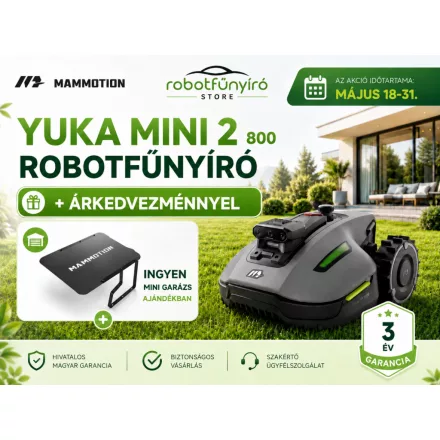 YUKA mini 2 800 robotfűnyíró + ajándék mini garázs